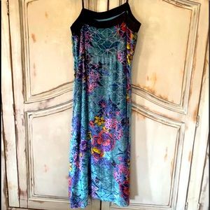 Anthropologie Moulinette Soeurs Velvet Dress Size 8 Blue Pink Yellow Easter